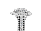 Platinum Heart Cut Halo Diamond Ring with Beaded Split Shank and Four-Prong Setting_18