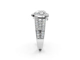 Platinum Heart Cut Halo Diamond Split Shank Ring with Prong Setting_21