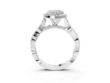 Platinum Heart Cut Halo Twist Band with Four-Prong Setting_10