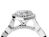 Platinum Heart Cut Halo Twist Band with Four-Prong Setting_11