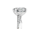 Platinum Heart Cut Moissanite Engagement Ring with Side Stone Accents and Four-Prong Setting_17