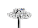 Platinum Heart Cut Moissanite Floral Double Halo Engagement Ring with Prong Setting_160