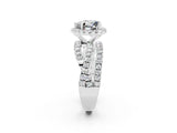 Platinum Heart Cut Moissanite Halo Ring with Round Split Shank and Prong Setting_68