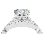Platinum Heart Cut Moissanite  Halo Twist Band Solitaire Prong Setting Ring_16