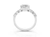 Platinum Heart Cut Moissanite Scattered Round Accent Ring with Prong Setting_39