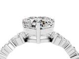 Platinum Heart Cut Moissanite Scattered Round Accent Ring with Prong Setting_40