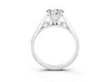 Platinum Heart Cut Moissanite Solitaire Engagement Ring with Cathedral Setting and Four-Prong Mount_15