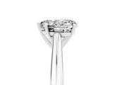 Platinum Heart Cut Moissanite Solitaire Engagement Ring with Cathedral Setting and Four-Prong Mount_17