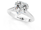 Platinum Heart Cut Moissanite Solitaire Engagement Ring with Cathedral Setting and Four-Prong Mount_19