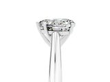 Platinum Heart Cut Moissanite Solitaire Engagement Ring with Cathedral Setting and Four-Prong Mount_23