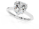 Platinum Heart Cut Moissanite Solitaire Engagement Ring with Classic Band and Four-Prong Setting_13