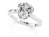 Platinum Heart Cut Moissanite Solitaire Ring with Flower Prong Setting and Classic Band_13