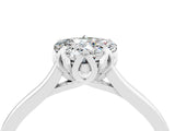 Platinum Heart Cut Moissanite Solitaire Ring with Flower Prong Setting and Classic Band_16