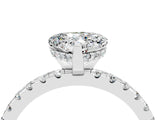 Platinum Heart Cut Moissanite Solitaire Ring with Round  Pavé Band and Four-Prong Setting_40