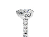 Platinum Heart Cut Moissanite Solitaire Ring with Round  Pavé Band and Four-Prong Setting_41