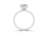 Platinum Heart Cut Moissanite Solitaire Ring with Thin Band and Prong Setting_45