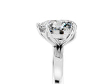 Platinum Heart Cut Moissanite Solitaire Ring with Thin Band and Prong Setting_47