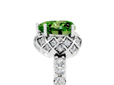 Platinum Heart Cut Peridot Scalloped Halo Engagement Ring with Round Shared Prong Band_35