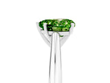 Platinum Heart Cut Peridot Solitaire Engagement Ring with Cathedral Setting and Four-Prong Mount_5