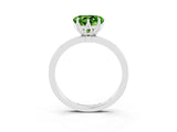Platinum Heart Cut Peridot Solitaire Ring with Thin Band and Prong Setting_45