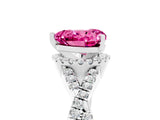 Platinum Heart Cut Pink Sapphire  Halo Twist Band Solitaire Prong Setting Ring_17