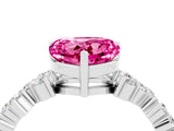 Platinum Heart Cut Pink Sapphire Scattered Round Accent Ring with Prong Setting_40