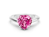 Platinum Heart Cut Pink Sapphire Solitaire Engagement Ring with Cathedral Setting and Four-Prong Mount_12