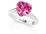 Platinum Heart Cut Pink Sapphire Solitaire Engagement Ring with Cathedral Setting and Four-Prong Mount_13