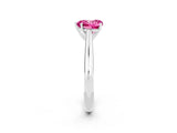 Platinum Heart Cut Pink Sapphire Solitaire Engagement Ring with Cathedral Setting and Four-Prong Mount_14