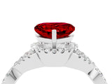 Platinum Heart Cut Ruby  Halo Twist Band Solitaire Prong Setting Ring_16