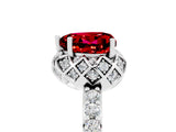 Platinum Heart Cut Ruby Scalloped Halo Engagement Ring with Round Shared Prong Band_35