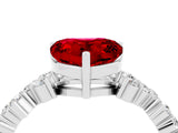 Platinum Heart Cut Ruby Scattered Round Accent Ring with Prong Setting_40