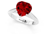 Platinum Heart Cut Ruby Solitaire Engagement Ring with Cathedral Setting and Four-Prong Mount_1