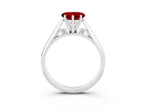 Platinum Heart Cut Ruby Solitaire Engagement Ring with Cathedral Setting and Four-Prong Mount_3