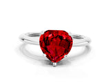 Platinum Heart Cut Ruby Solitaire Engagement Ring with Classic Band and Four-Prong Setting_12