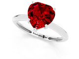 Platinum Heart Cut Ruby Solitaire Engagement Ring with Classic Band and Four-Prong Setting_13