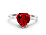 Platinum Heart Cut Ruby Solitaire Engagement Ring with Classic Band and Four-Prong Setting_24