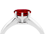 Platinum Heart Cut Ruby Solitaire Engagement Ring with Classic Band and Four-Prong Setting_28