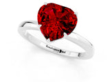 Platinum Heart Cut Ruby Solitaire Ring with Thin Band and Prong Setting_43