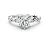 Platinum Heart Cut Solitaire Diamond Ring with Infinity Twist Band and Four-Prong Setting_13
