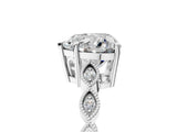 Platinum Heart Cut Solitaire Diamond Ring with Infinity Twist Band and Four-Prong Setting_18