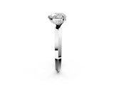 Platinum Heart Cut Solitaire Engagement Ring with Flat Band and Four-Prong Setting 2