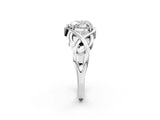 Platinum Heart Cut Solitaire Intertwined Band Prong Setting Ring_15