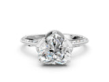 Platinum Heart Cut Solitaire Split Shank Pave Diamond Engagement Ring with Four-Prong Setting_25