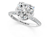 Platinum Heart Cut Solitaire Split Shank Pave Diamond Engagement Ring with Four-Prong Setting_26
