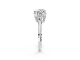 Platinum Heart Cut Solitaire Split Shank Pave Diamond Engagement Ring with Four-Prong Setting_27