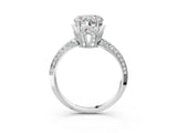 Platinum Heart Cut Solitaire Split Shank Pave Diamond Engagement Ring with Four-Prong Setting_28