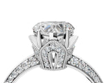 Platinum Heart Cut Solitaire Split Shank Pave Diamond Engagement Ring with Four-Prong Setting_29