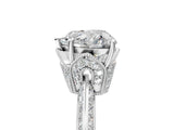 Platinum Heart Cut Solitaire Split Shank Pave Diamond Engagement Ring with Four-Prong Setting_66