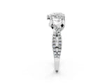 Platinum Heart Cut Solitaire Twist Pave Diamond Engagement Ring with Prong Setting_21